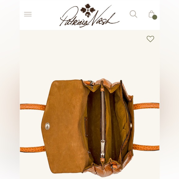 Patricia Nash Orange Croc-Embossed Satchel - Picture 3 of 13